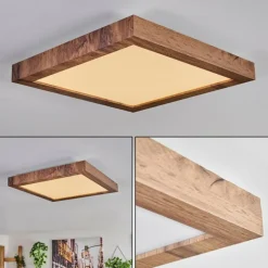 Plafonnier Bealeton LED Brun, Couleur bois, 1 lumière