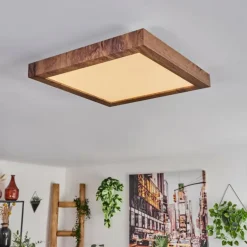 Plafonnier Bealeton LED Brun, Couleur bois, 1 lumière