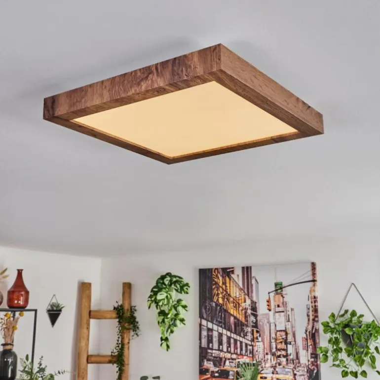 Plafonnier Bealeton LED Brun, Couleur bois, 1 lumière