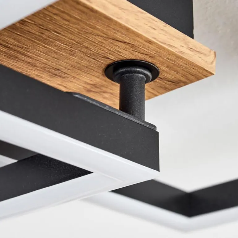 Plafonnier Bealo LED Brun, Couleur bois, 1 lumière
