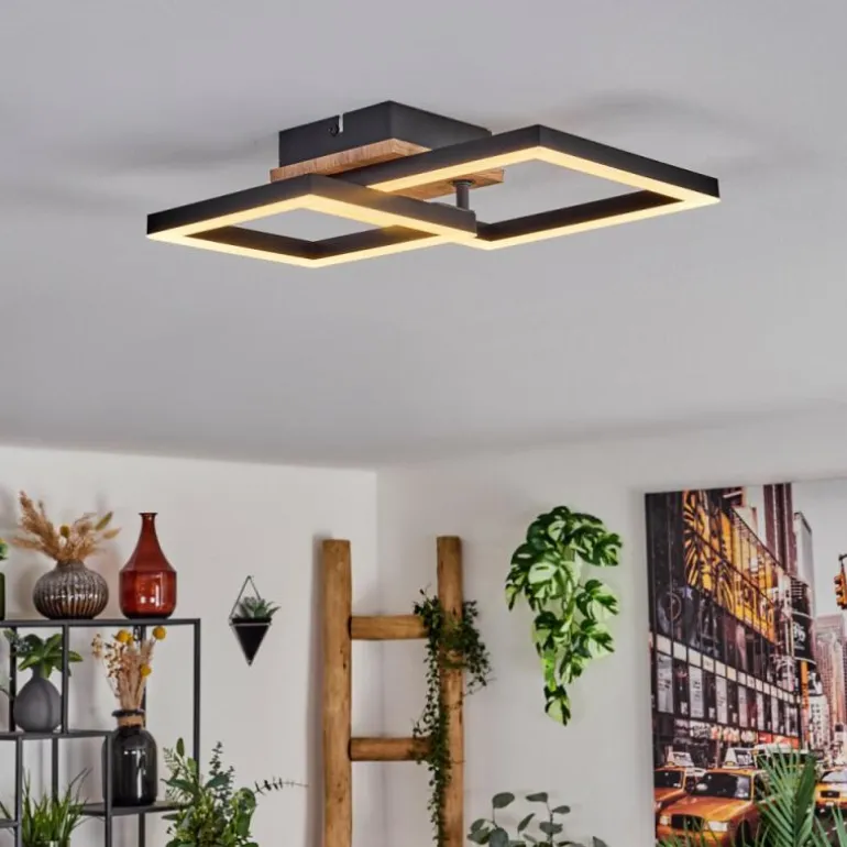 Plafonnier Bealo LED Brun, Couleur bois, 1 lumière