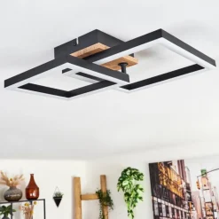 Plafonnier Bealo LED Brun, Couleur bois, 1 lumière