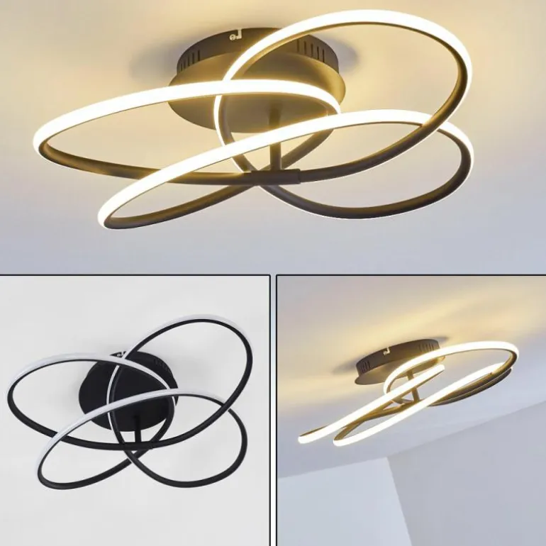 Plafonnier Belgorod LED Noir, 1 lumière