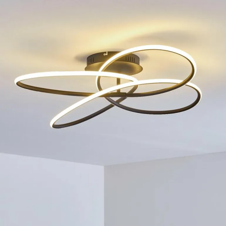 Plafonnier Belgorod LED Noir, Blanc, 1 lumière, Télécommandes
