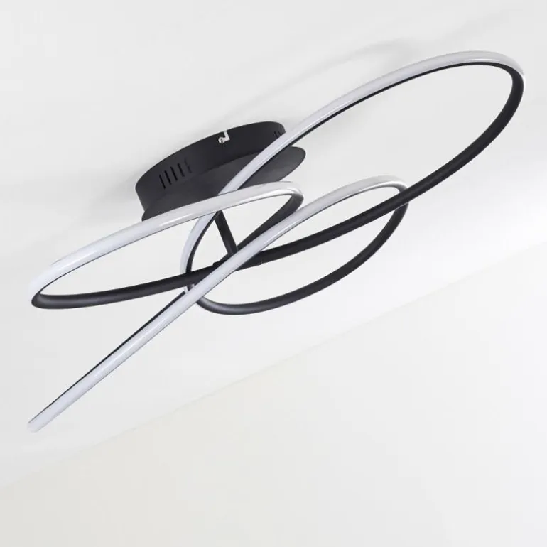 Plafonnier Belgorod LED Noir, Blanc, 1 lumière, Télécommandes