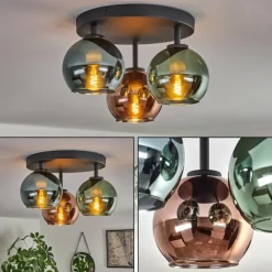 Plafonnier Belp Noir, 3 lumières
