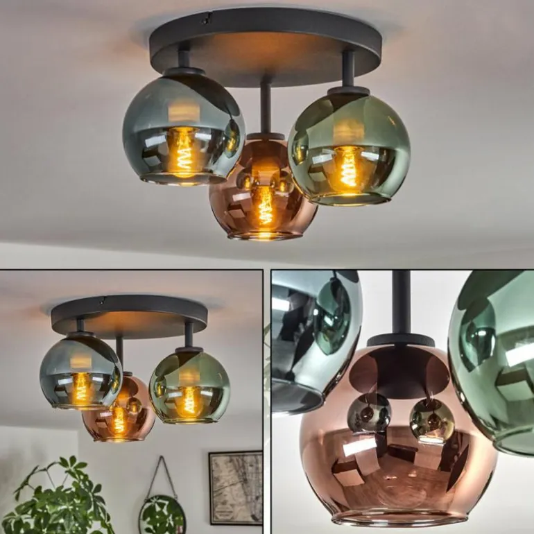 Plafonnier Belp Noir, 3 lumières