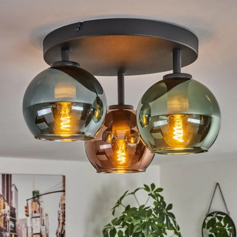 Plafonnier Belp Noir, 3 lumières