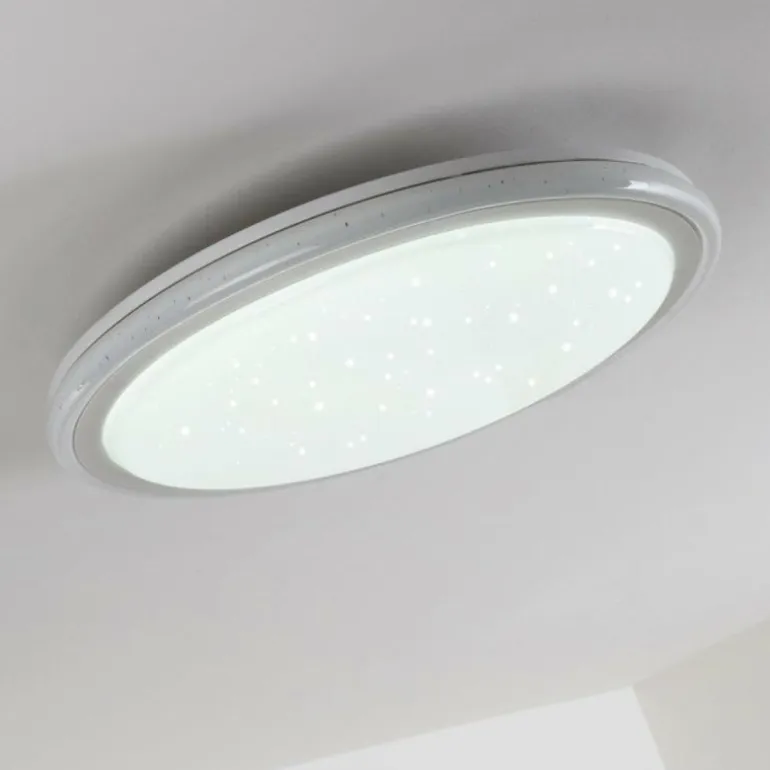 Plafonnier BERMEO LED Blanc, 2 lumières, Télécommandes, Changeur de couleurs
