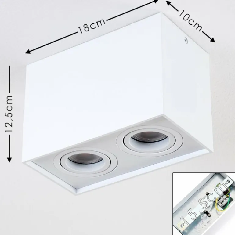 Plafonnier Betsie Blanc, 2 lumières