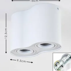 Plafonnier Betsie Blanc, 2 lumières