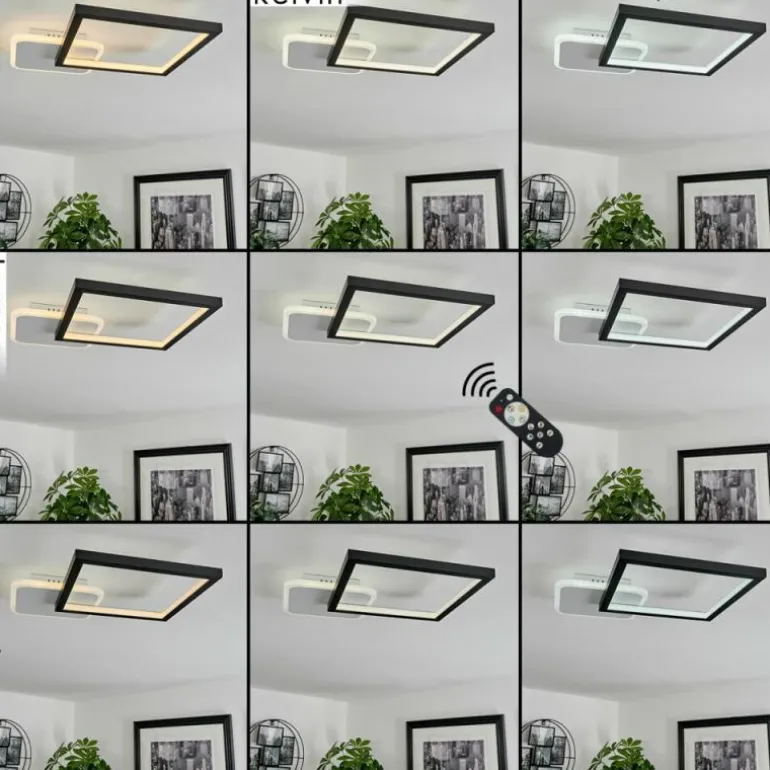 Plafonnier Bina LED Blanc, 1 lumière, Télécommandes