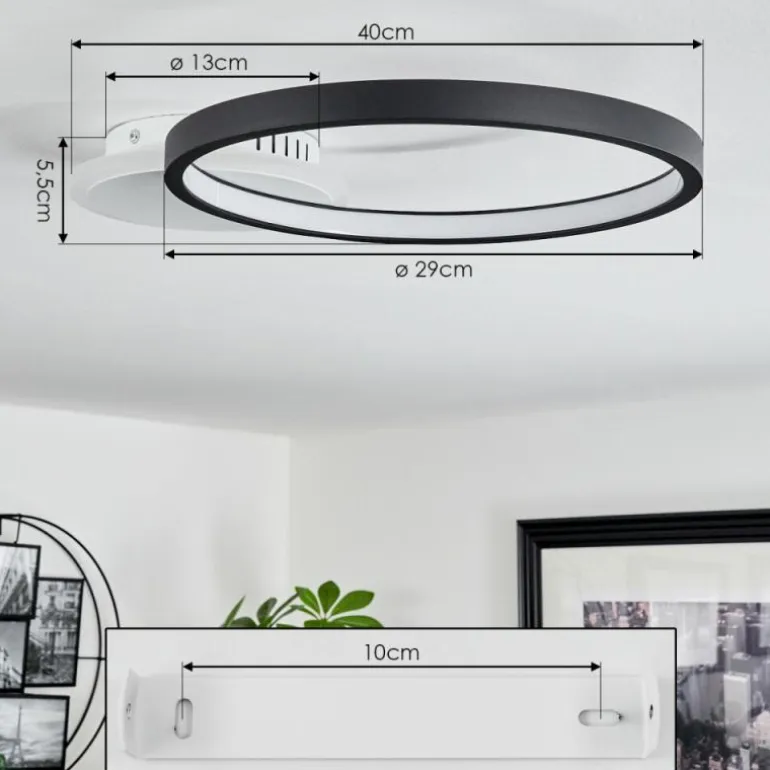 Plafonnier Bina LED Blanc, 1 lumière, Télécommandes