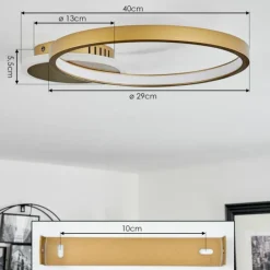 Plafonnier Bina LED Laiton, 1 lumière, Télécommandes