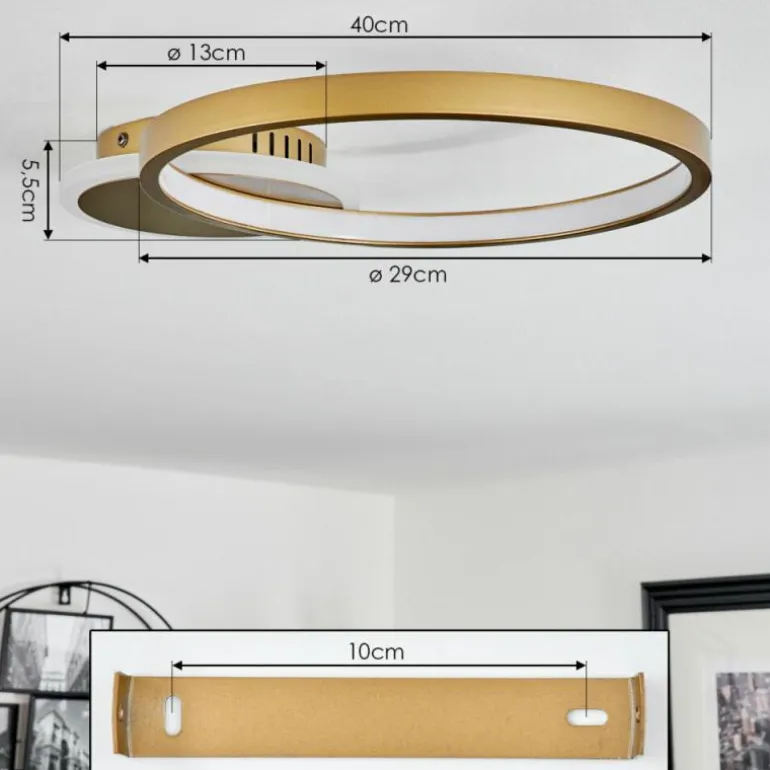 Plafonnier Bina LED Laiton, 1 lumière, Télécommandes