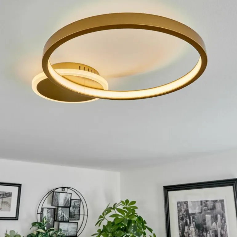 Plafonnier Bina LED Laiton, 1 lumière, Télécommandes