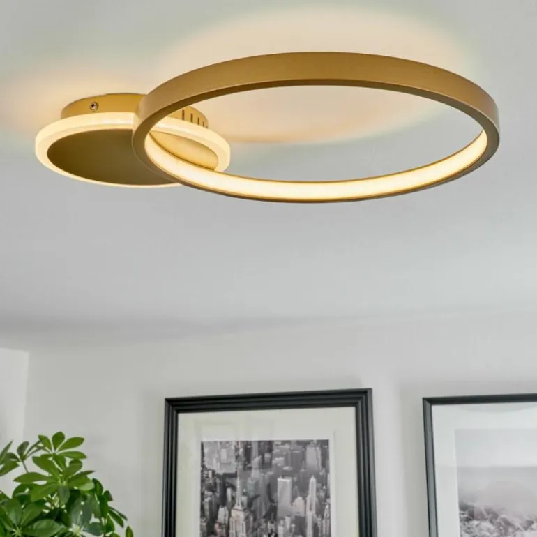 Plafonnier Bina LED Laiton, 1 lumière, Télécommandes