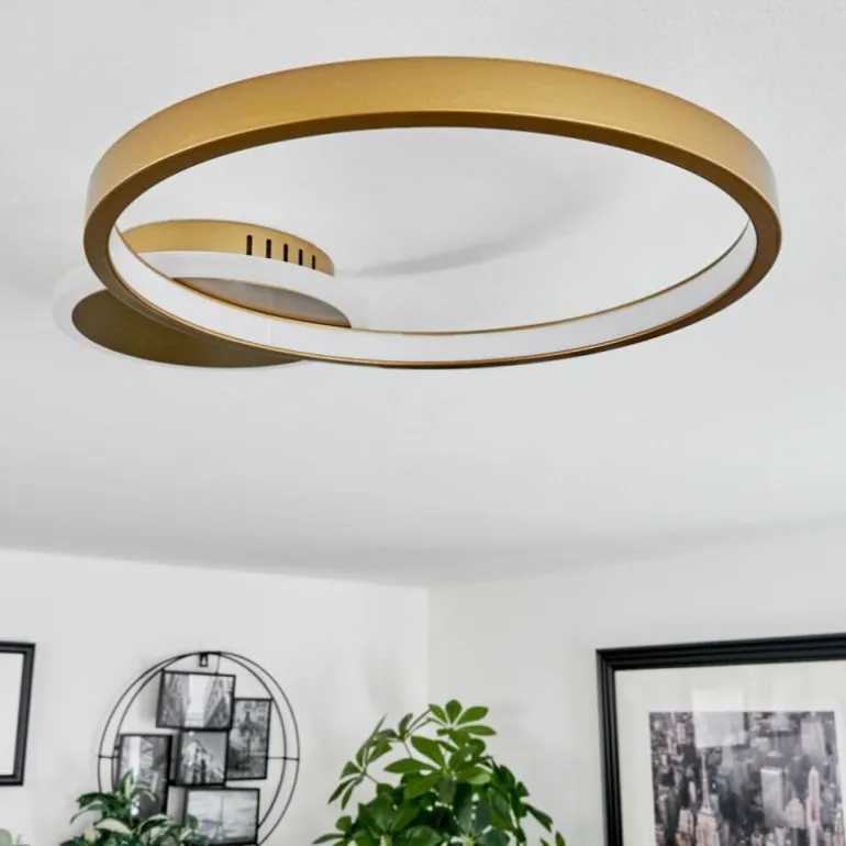 Plafonnier Bina LED Laiton, 1 lumière, Télécommandes