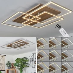 Plafonnier Blandford LED Écru, Nickel mat, Argenté, 3 lumières, Télécommandes