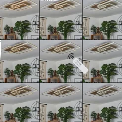 Plafonnier Blandford LED Écru, Nickel mat, Argenté, 3 lumières, Télécommandes
