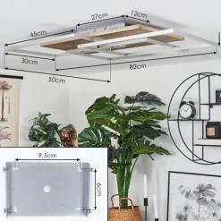 Plafonnier Blandford LED Écru, Nickel mat, Argenté, 3 lumières, Télécommandes