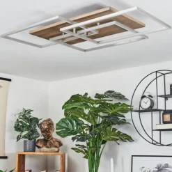 Plafonnier Blandford LED Écru, Nickel mat, Argenté, 3 lumières, Télécommandes