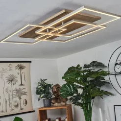 Plafonnier Blandford LED Écru, Nickel mat, Argenté, 3 lumières, Télécommandes
