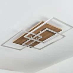 Plafonnier Blandford LED Écru, Nickel mat, Argenté, 3 lumières, Télécommandes