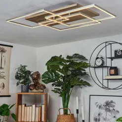 Plafonnier Blandford LED Écru, Nickel mat, Argenté, 3 lumières, Télécommandes