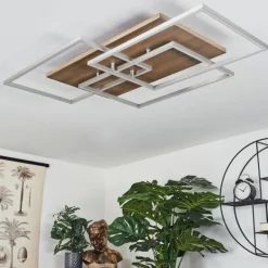 Plafonnier Blandford LED Écru, Nickel mat, Argenté, 3 lumières, Télécommandes
