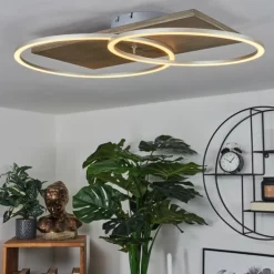 Plafonnier Blandford LED Écru, Nickel mat, Argenté, 2 lumières, Télécommandes