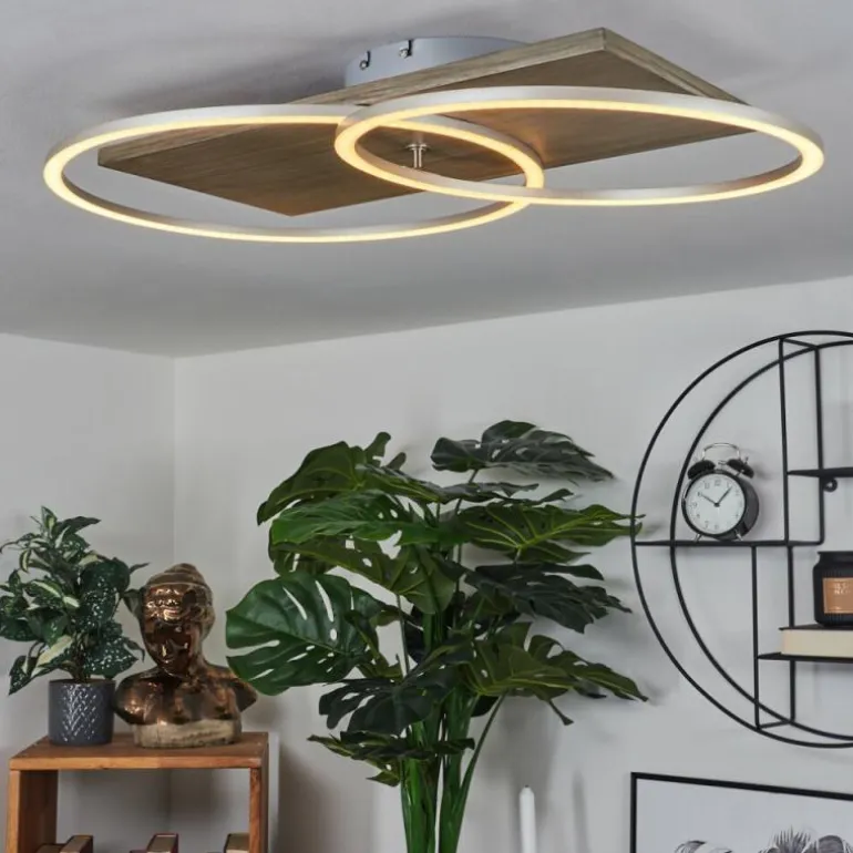 Plafonnier Blandford LED Écru, Nickel mat, Argenté, 2 lumières, Télécommandes