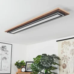 Plafonnier Blandford LED Brun, Couleur bois, Noir, 2 lumières, Télécommandes