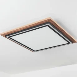Plafonnier Blandford LED Brun, Couleur bois, 2 lumières, Télécommandes