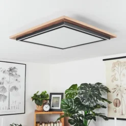 Plafonnier Blandford LED Brun, Couleur bois, 2 lumières, Télécommandes