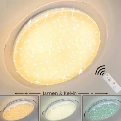 Plafonnier Bleik LED Blanc, 1 lumière, Télécommandes