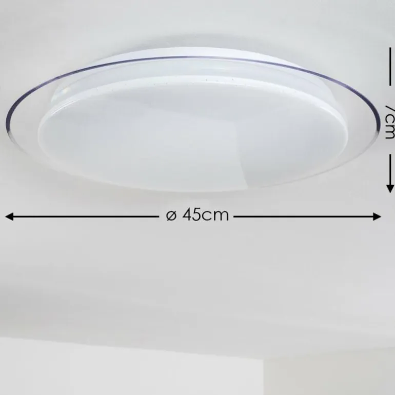 Plafonnier Bleik LED Blanc, 1 lumière, Télécommandes