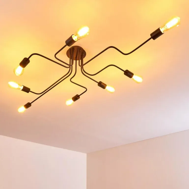 Plafonnier Bogno Noir, 8 lumières