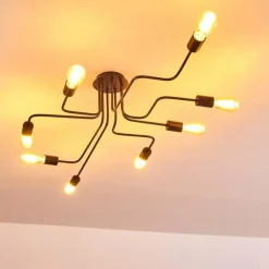 Plafonnier Bogno Noir, 8 lumières