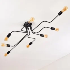 Plafonnier Bogno Noir, 8 lumières