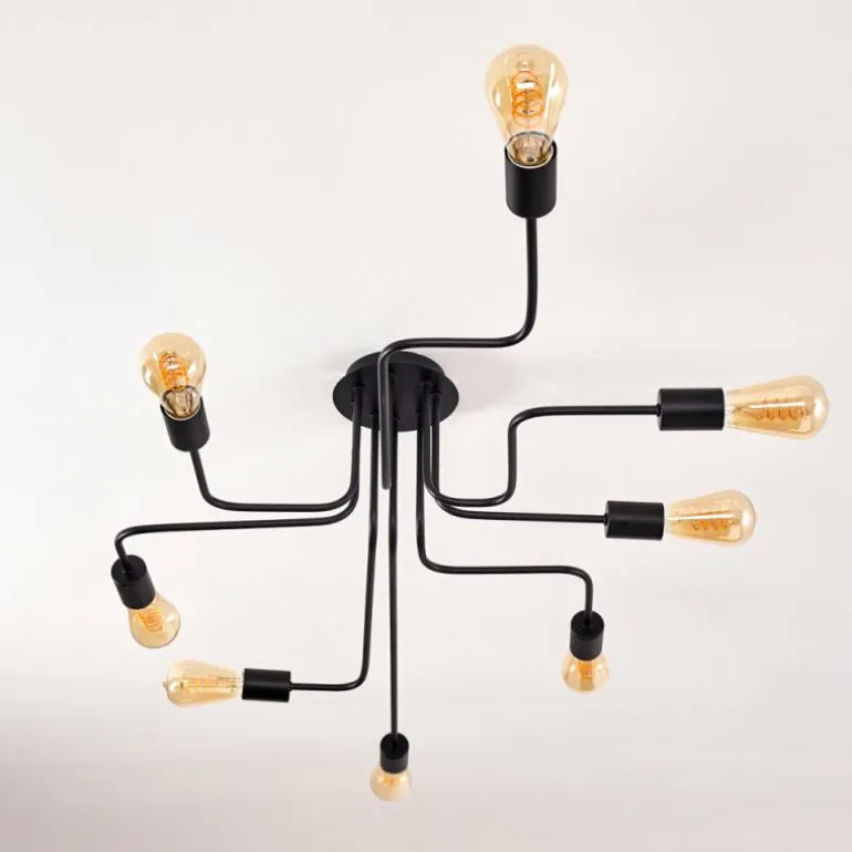 Plafonnier Bogno Noir, 8 lumières