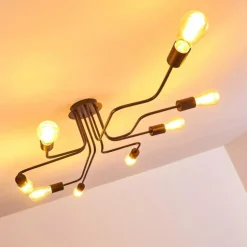 Plafonnier Bogno Noir, 8 lumières