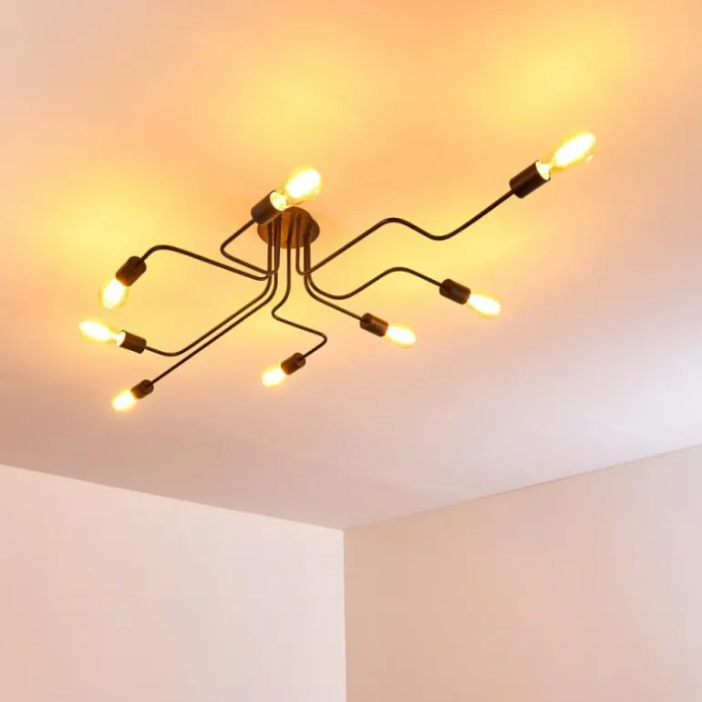 Plafonnier Bogno Noir, 8 lumières