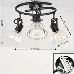 Plafonnier Bohemia Noir, 3 lumières