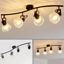 Plafonnier Bohemia Noir, 4 lumières