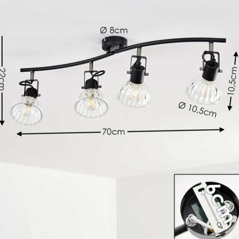 Plafonnier Bohemia Noir, 4 lumières