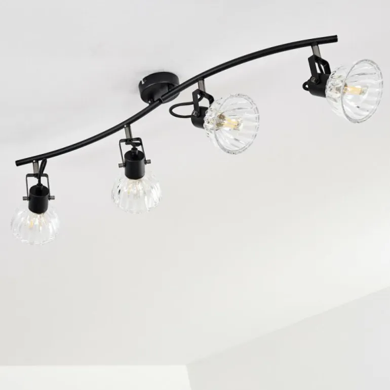 Plafonnier Bohemia Noir, 4 lumières