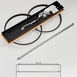Plafonnier Boim LED Couleur bois, Noir, 3 lumières