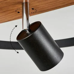 Plafonnier Boim LED Couleur bois, Noir, 3 lumières