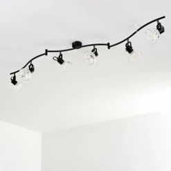 Plafonnier Bois Noir, 6 lumières